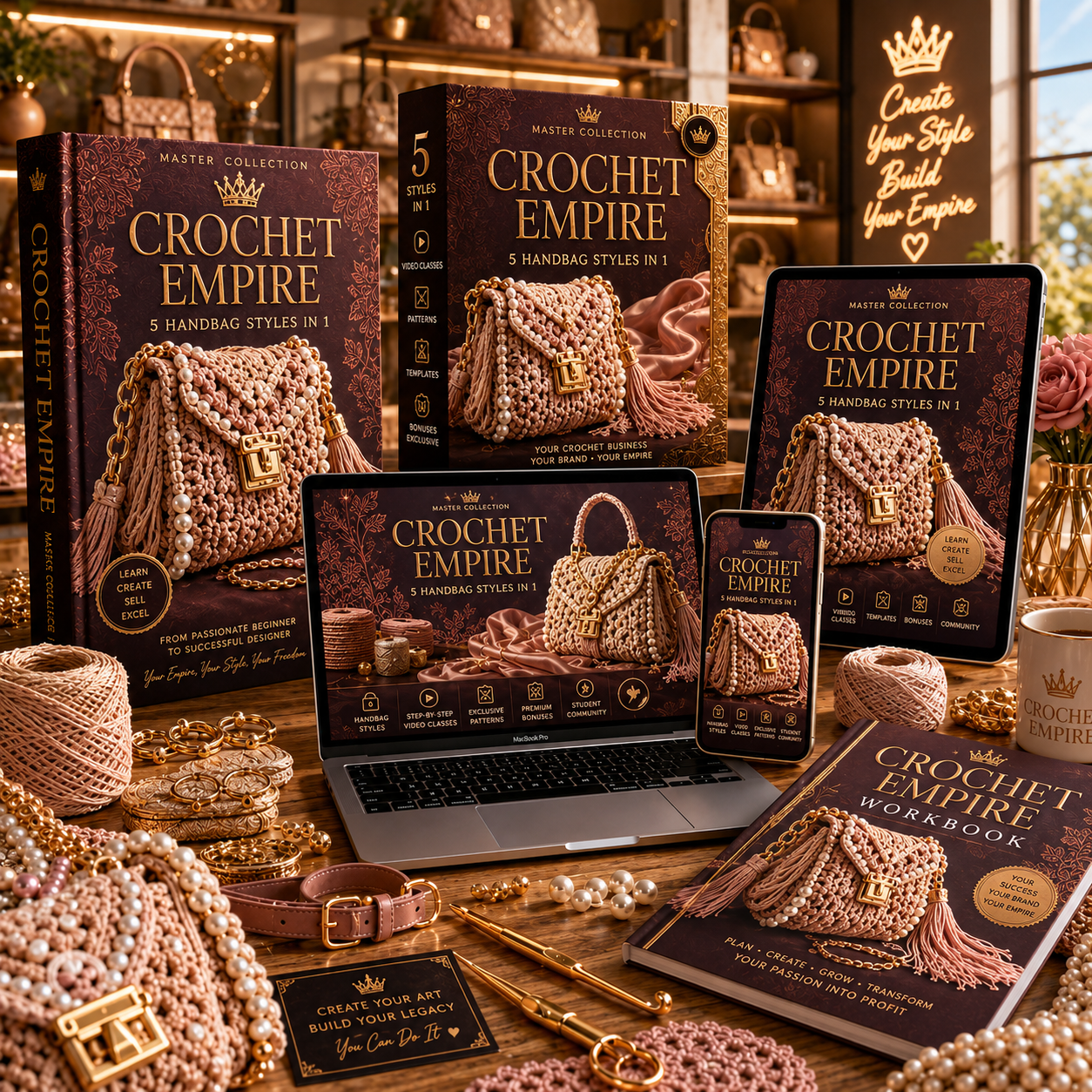Crochet Empire — Master Collection of 5 Handbag Styles in 1