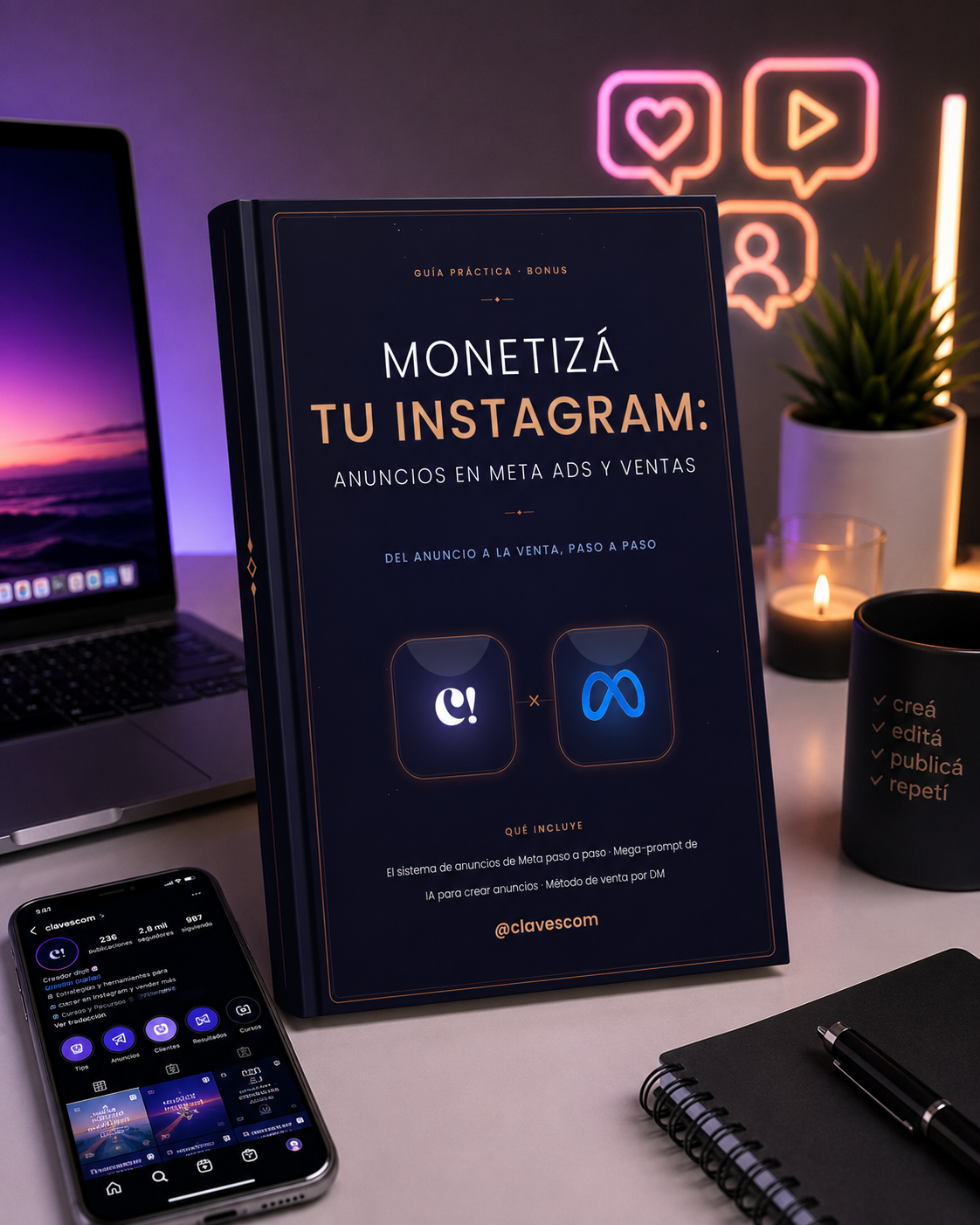 Aprendé a monetizar Instagram con Anuncios en Meta 📚 + Prompts IA + Ventas