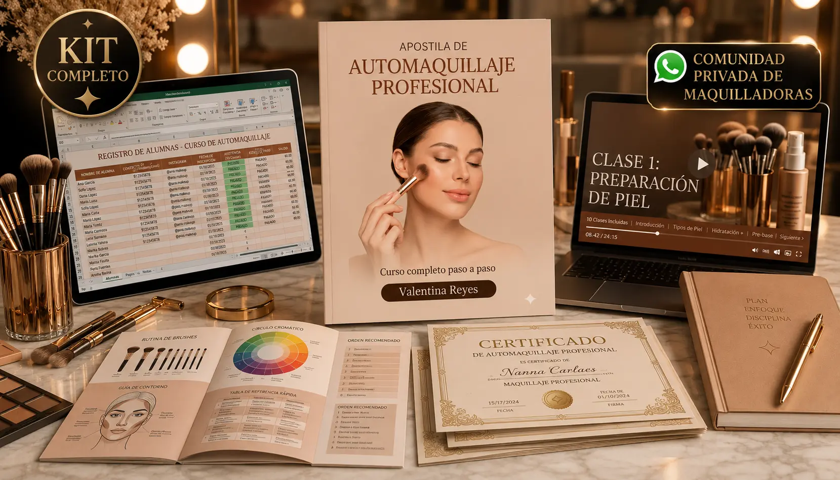 Kit listo para maquilladoras profesionales