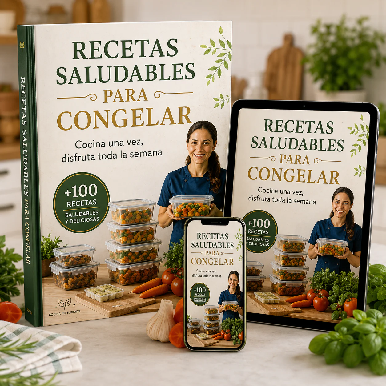 Recetas saludables para congelar + 3 Bonos + 100 Recetas