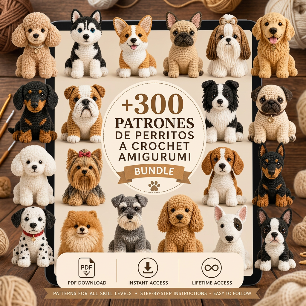 +300 Patrones de perritos a crochet (Amigurumis)