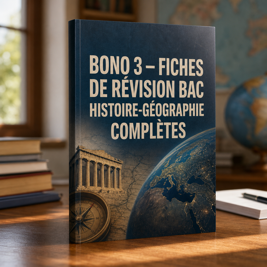 Bonus #3: FICHES DE RÉVISION BAC HISTOIRE-GÉOGRAPHIE COMPLÈTES