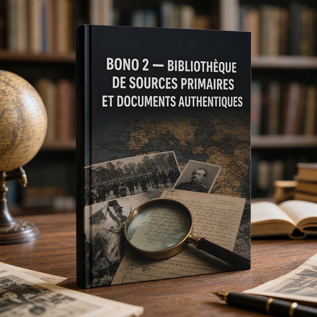 Bonus #2: BIBLIOTHÈQUE DE SOURCES PRIMAIRES ET DOCUMENTS AUTHENTIQUES
