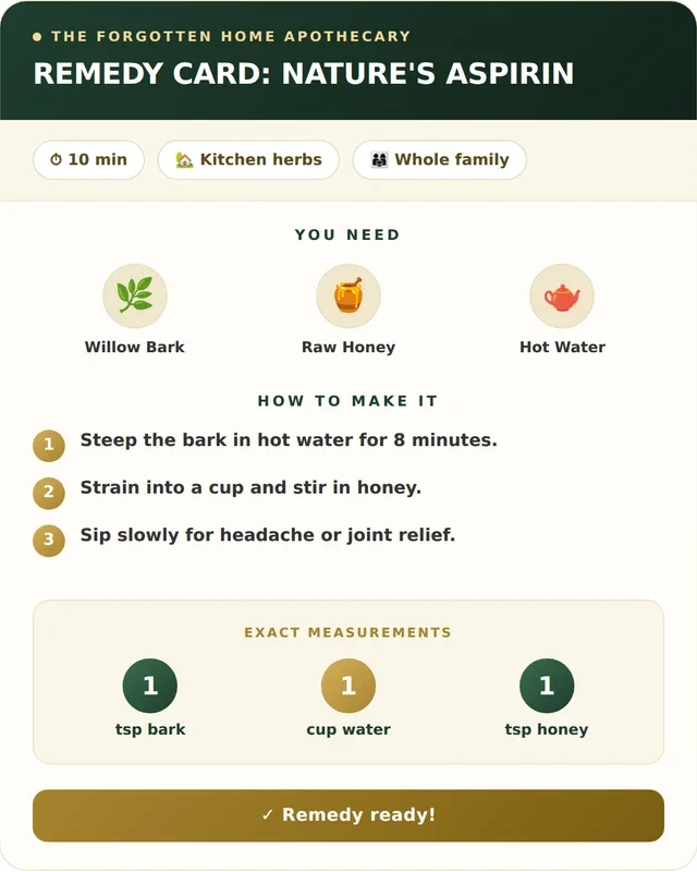 Remedy card: Nature's Aspirin — ingredients, steps and exact measurements