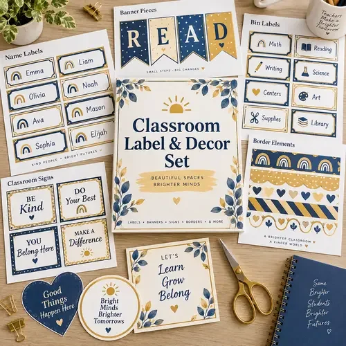 Classroom Label and Decor Set