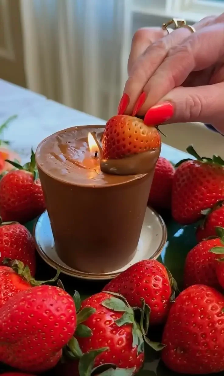 Bougie sucrée offerte comme cadeau fait main