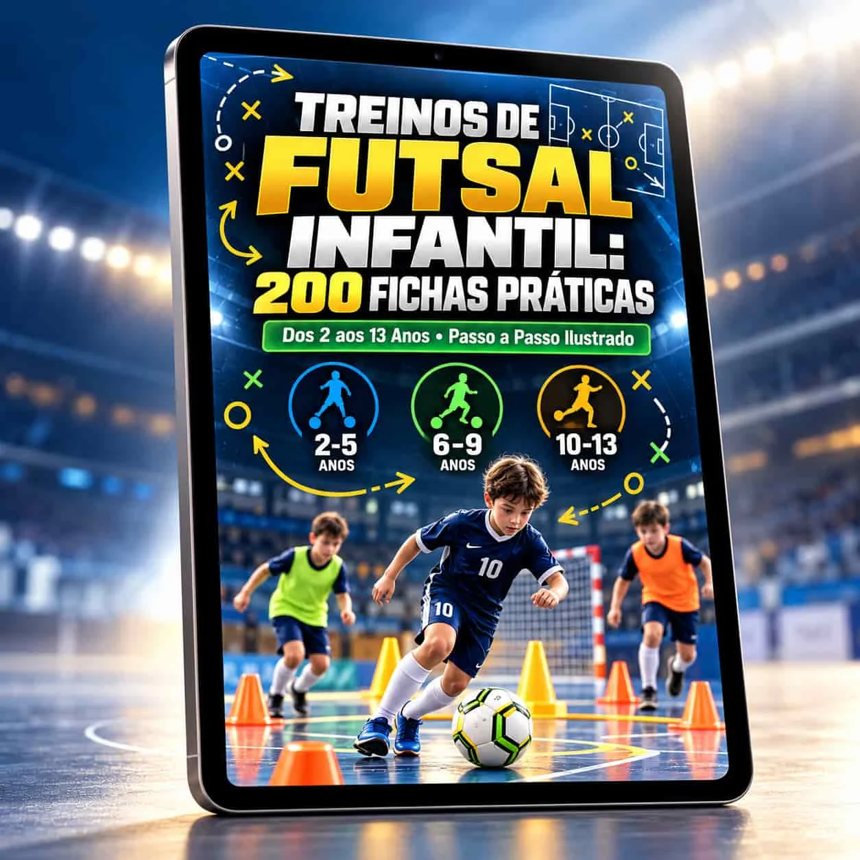 Treinos de Futsal Infantil - Guia Digital 200 Fichas Práticas