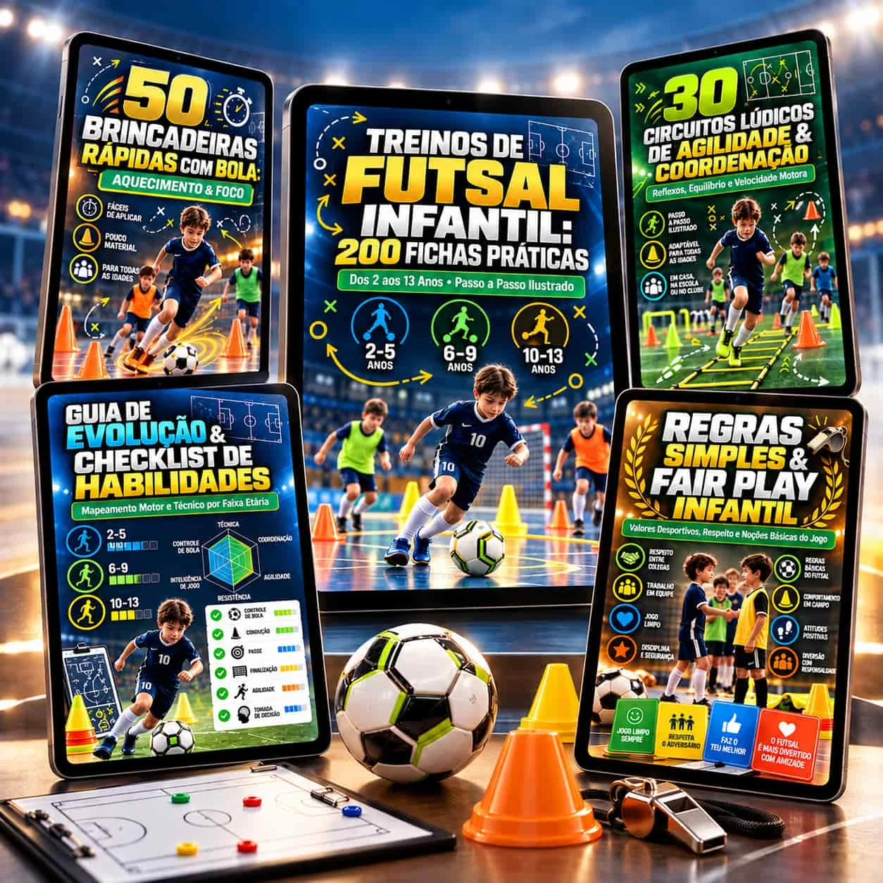 Pack Completo Treinos de Futsal Infantil + 4 Bónus Digitais