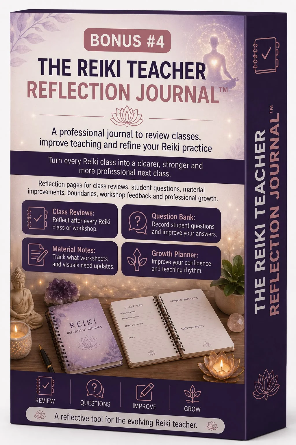 The Reiki Teacher Reflection Journal™ printable bonus mockup