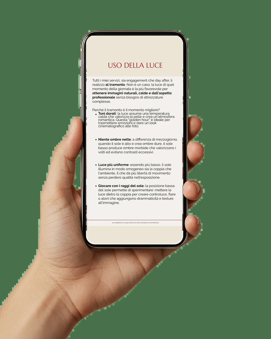 Luce, location e fotocamera