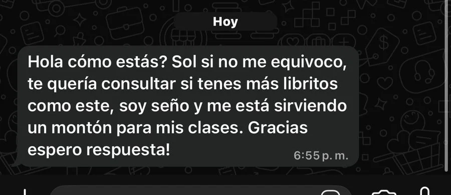 Mensaje de WhatsApp de una maestra