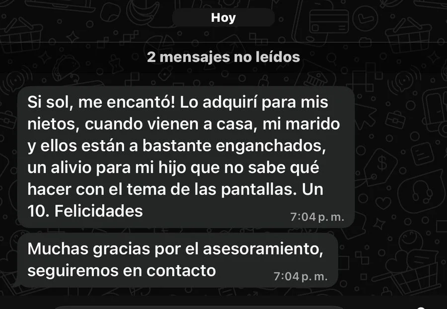 Mensaje de WhatsApp de una abuela