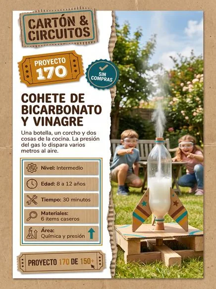 Cohete de bicarbonato y vinagre