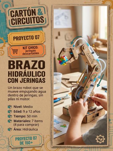 Brazo hidráulico con jeringas