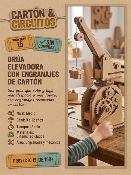 Grúa elevadora con engranajes