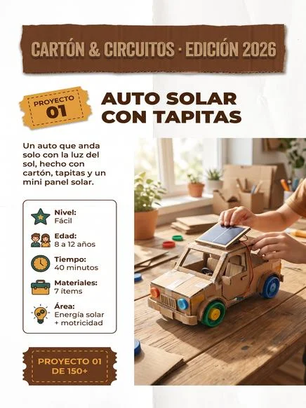 Coche solar con tapones