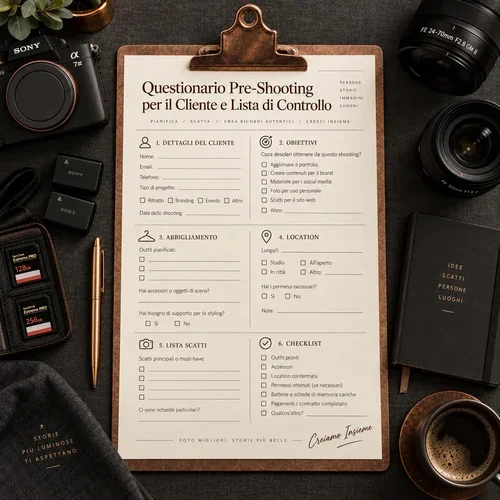Questionario pre-shooting & checklist