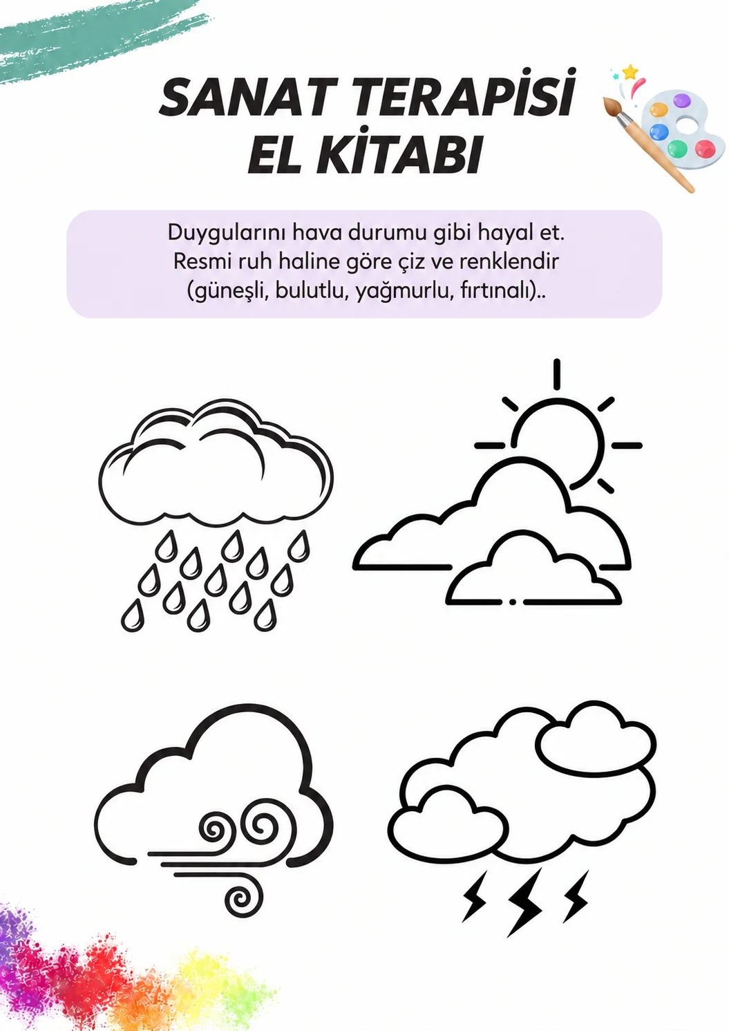 Sanat Terapisi El Kitabından bir etkinlik