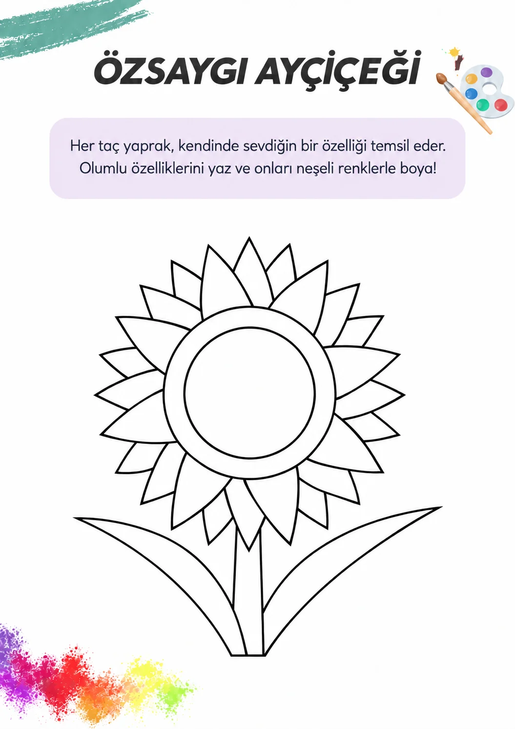 Sanat Terapisi El Kitabından bir etkinlik