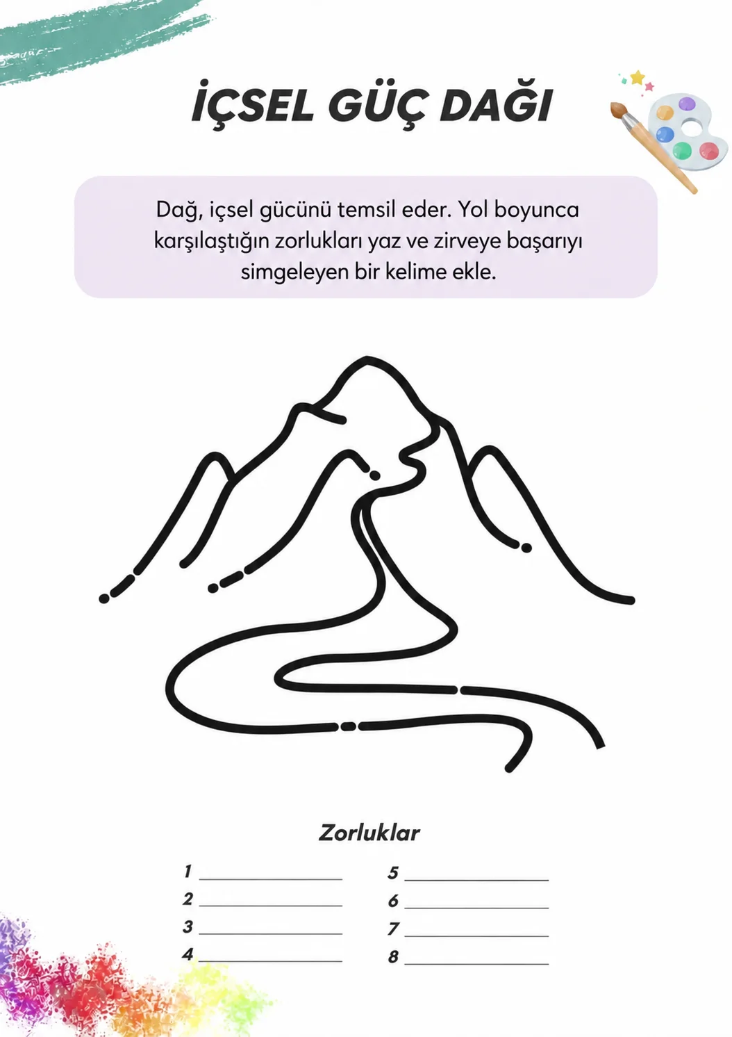 Sanat Terapisi El Kitabından bir etkinlik