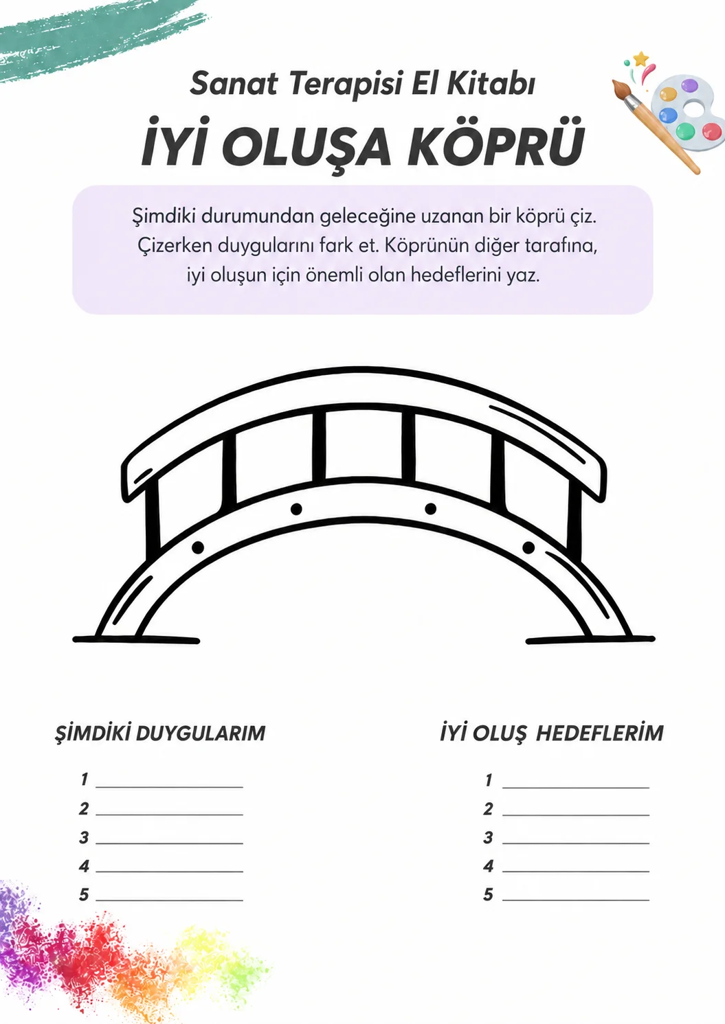 Sanat Terapisi El Kitabından bir etkinlik