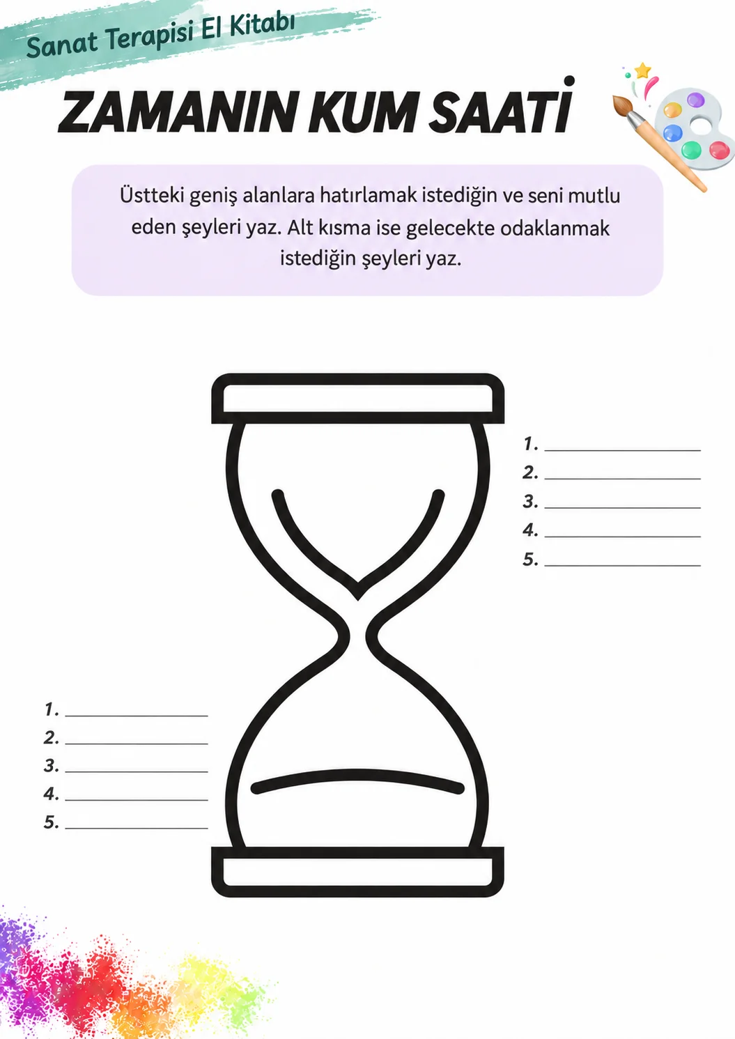 Sanat Terapisi El Kitabından bir etkinlik