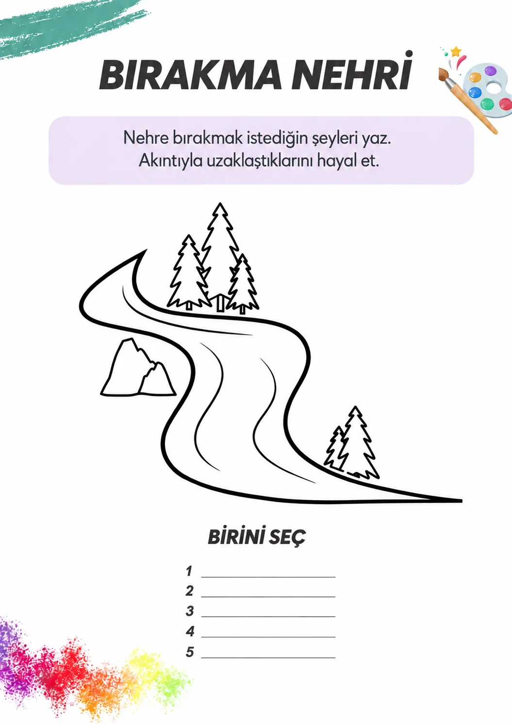 Sanat Terapisi El Kitabından bir etkinlik