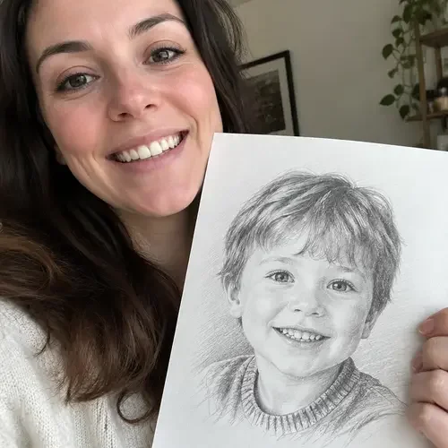 Pencil drawing made by a student following the method