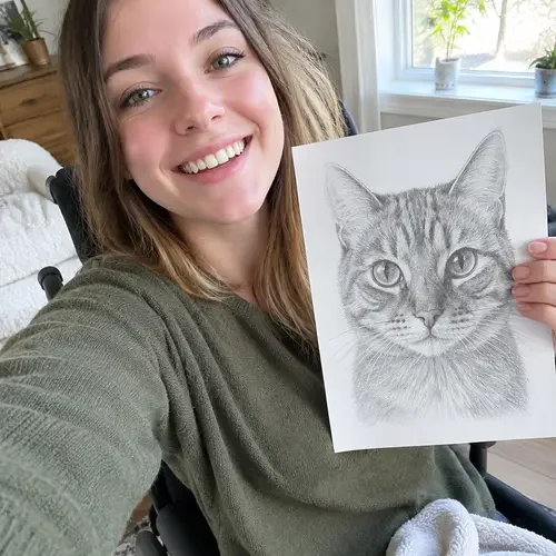 Pencil drawing made by a student following the method