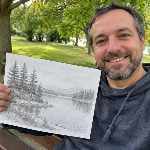 Pencil drawing made by a student following the method