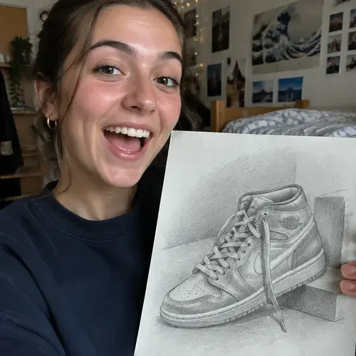 Pencil drawing made by a student following the method
