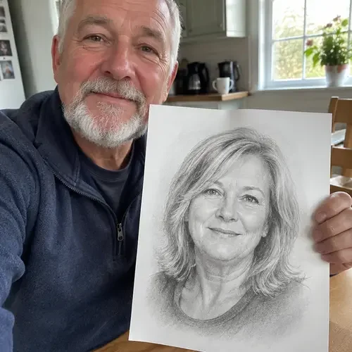 Pencil drawing made by a student following the method