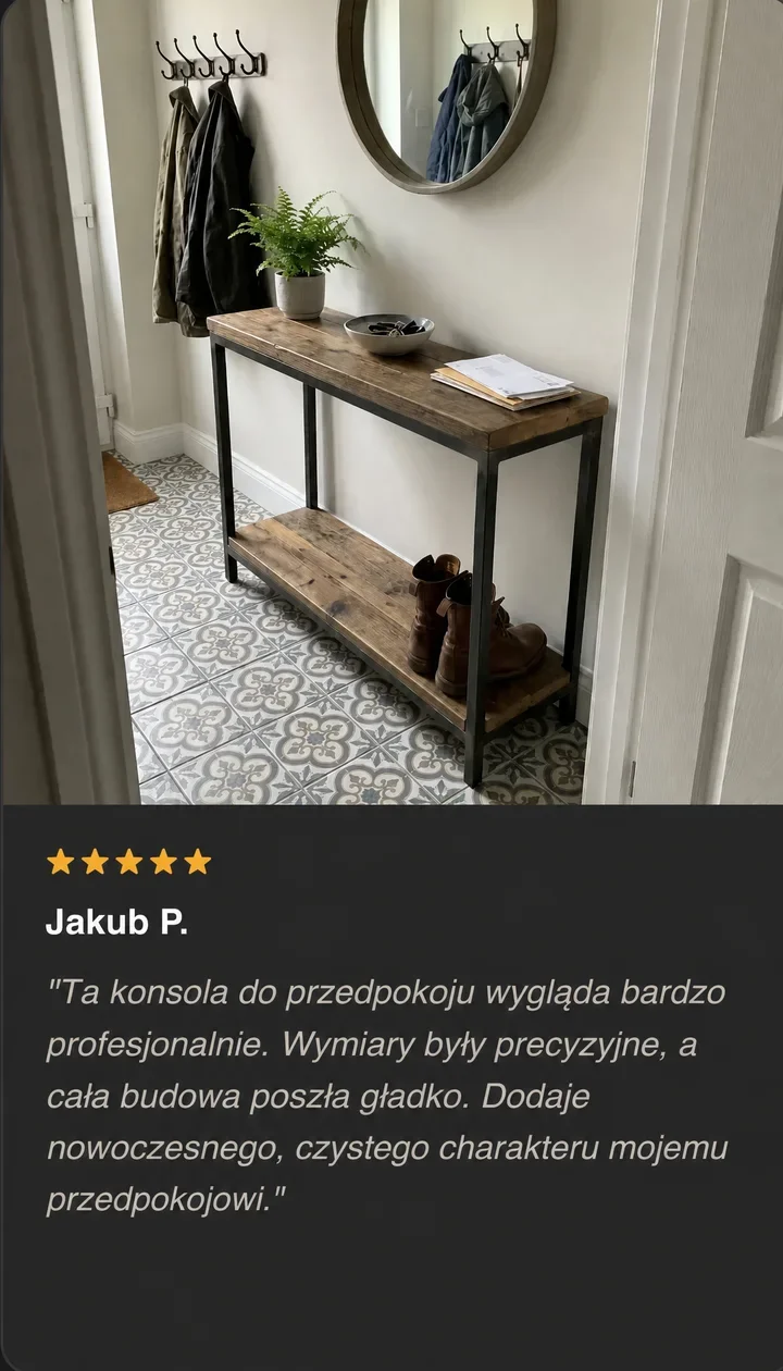 Opinia 5 gwiazdek od Jakuba P., który zbudował konsolę do przedpokoju