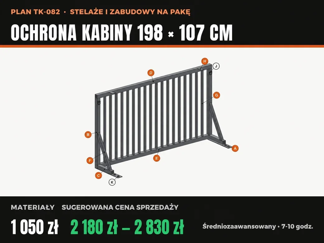 Ochrona kabiny 198 × 107 cm, plan, strona 1