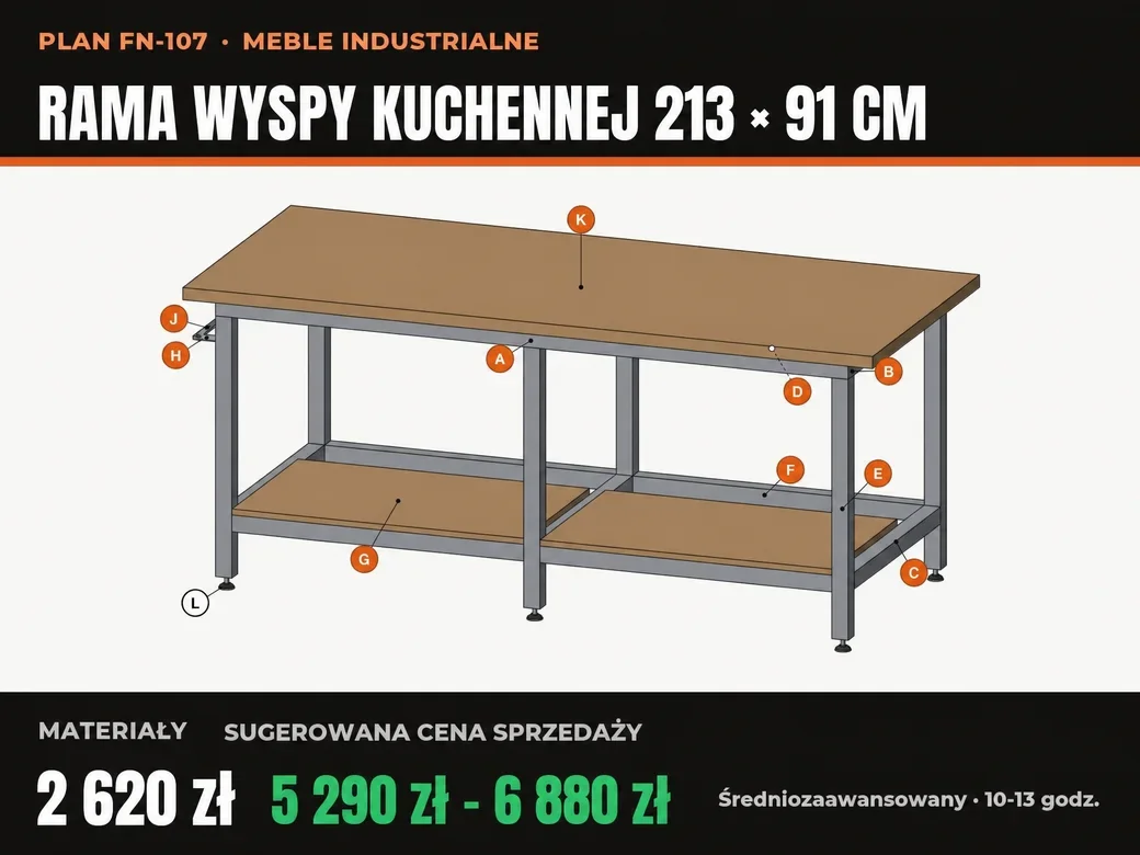 Rama wyspy kuchennej 213 × 91 cm, plan, strona 1