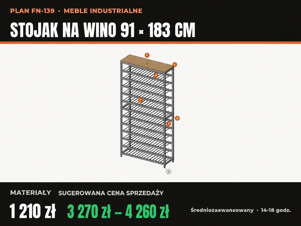Stojak na wino 91 × 183 cm, plan, strona 1
