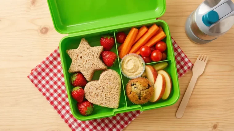 Lonchera saludable con alimentos coloridos