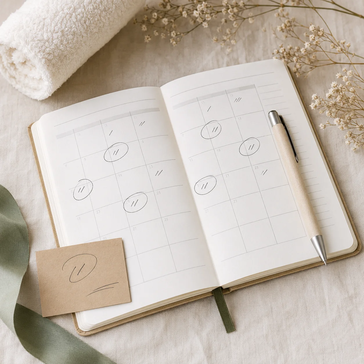 Planner with repeat appointments marked