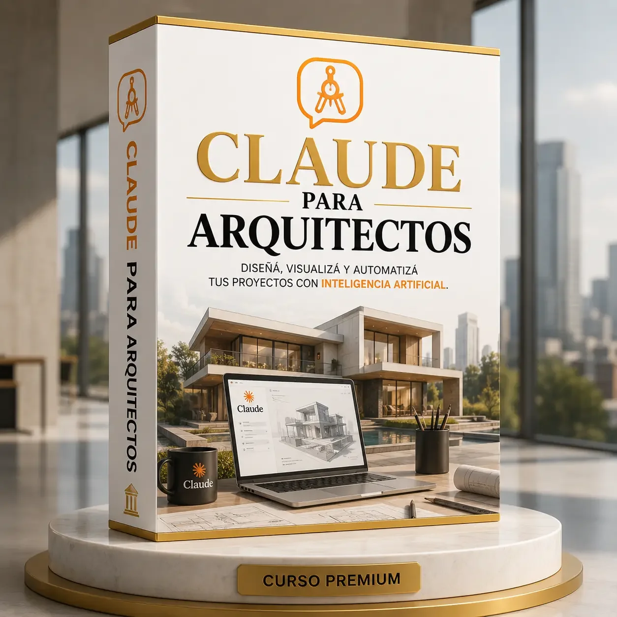 Mockup del curso Claude para Arquitectos