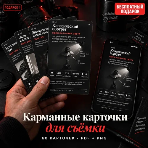 Карманные карточки для съёмки