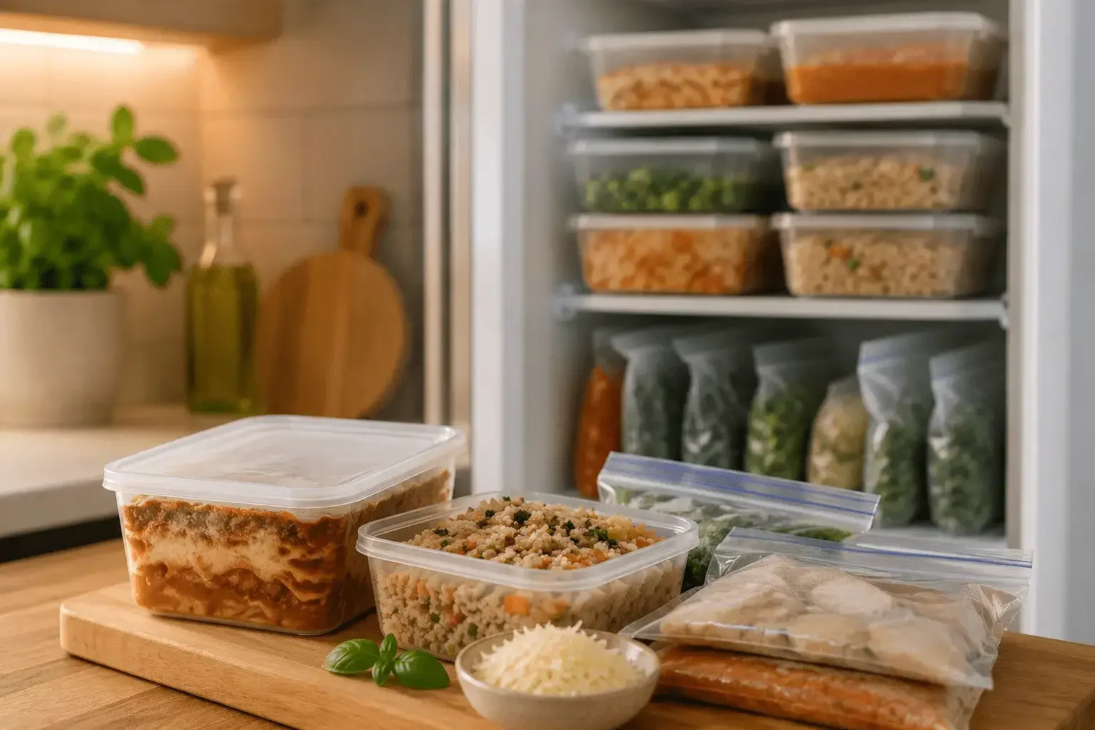 Comidas organizadas para congelar