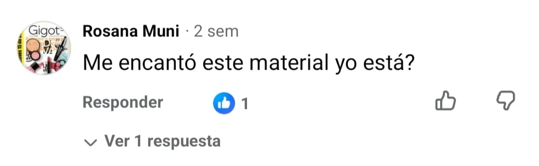 Comentario real sobre el material