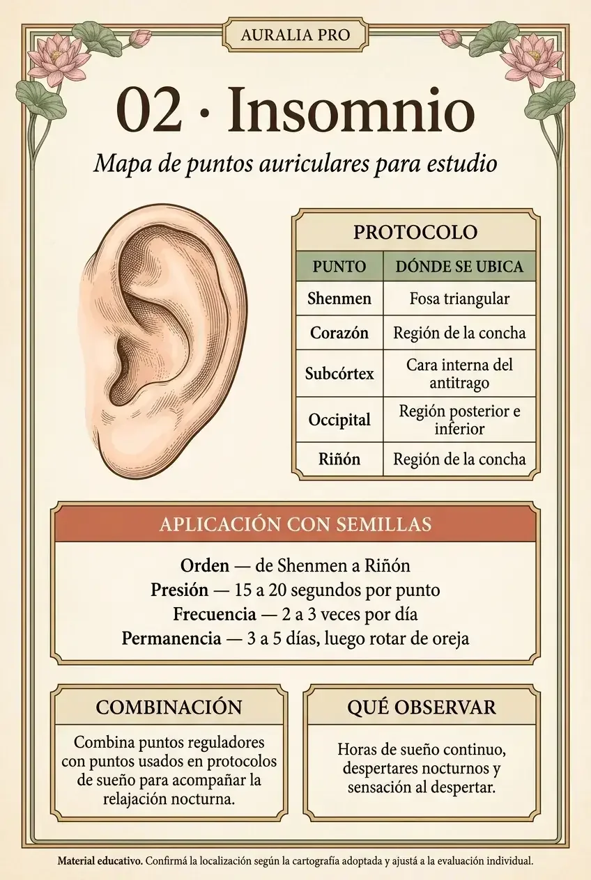 Caso 02 · Insomnio — protocolo auricular