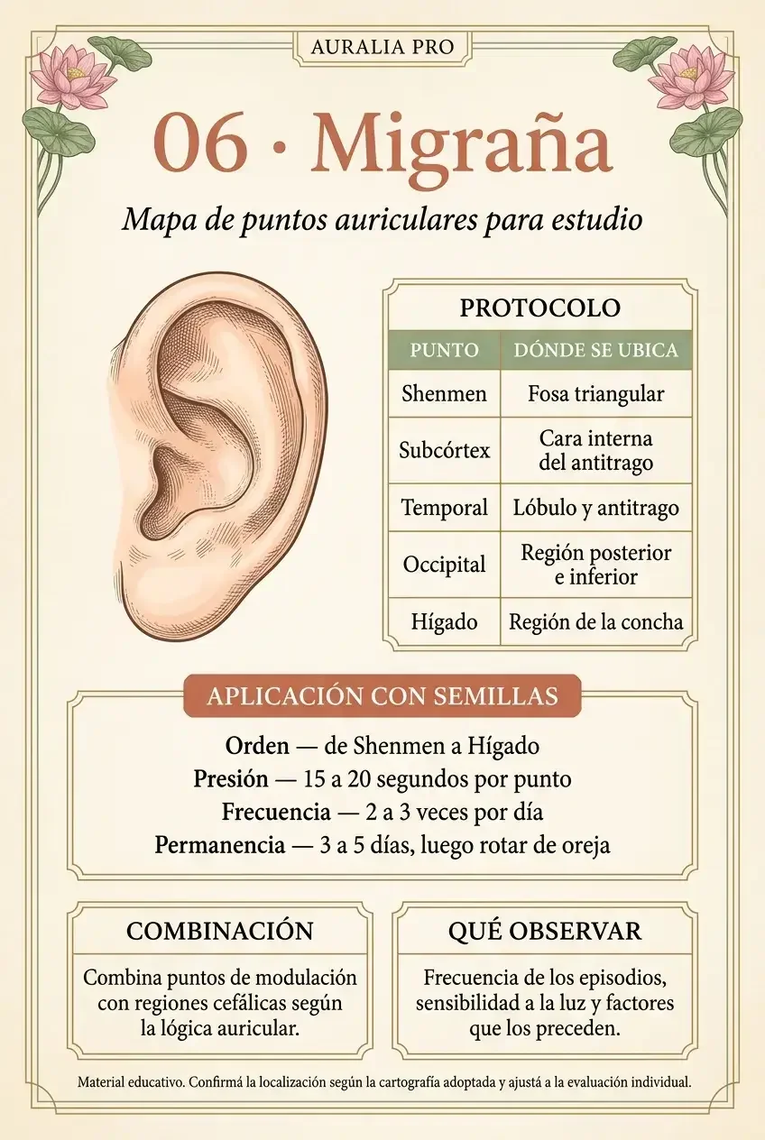 Caso 06 · Migraña — protocolo auricular