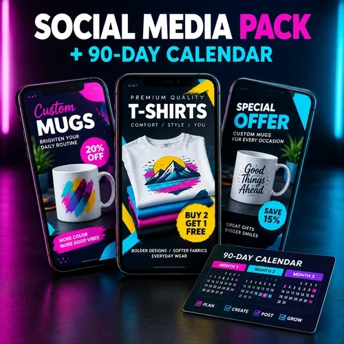 Social Media Pack + 90-Day Calendar
