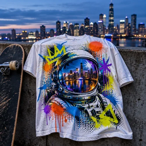 Graffiti astronaut streetwear t-shirt