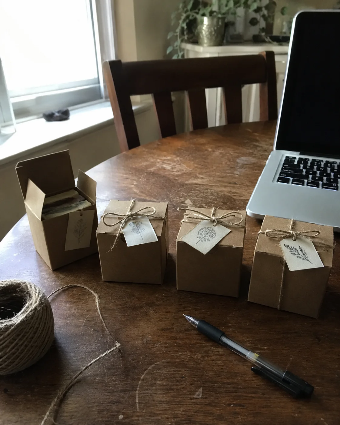 Labeled soap gift boxes