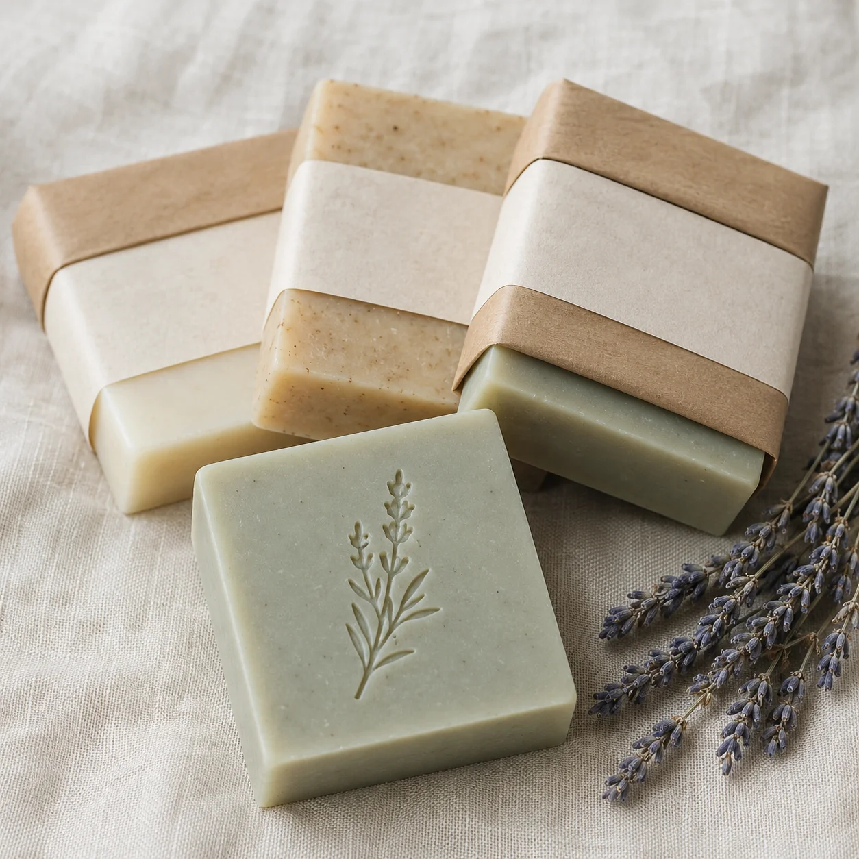 Wrapped handmade soap gift bars