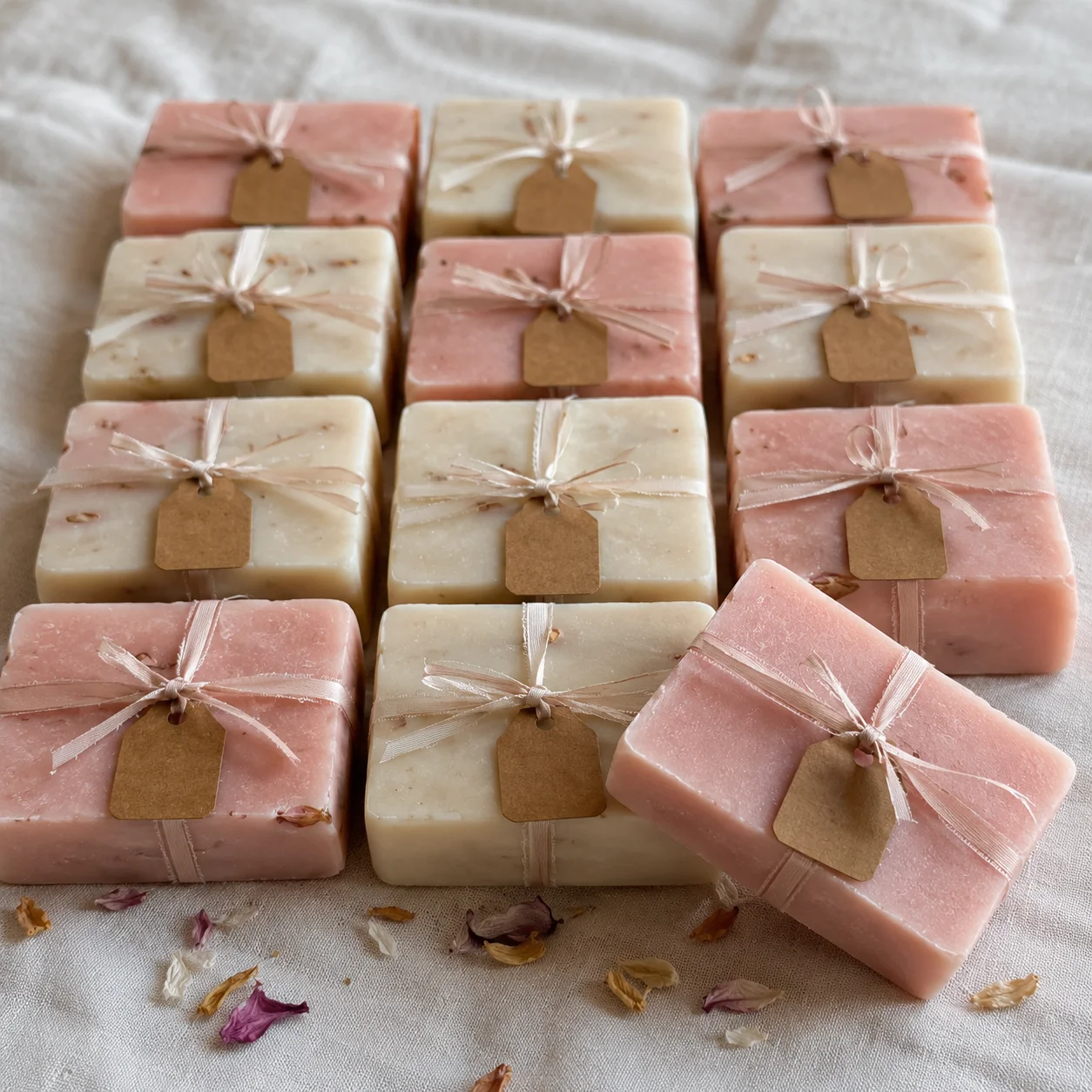 Mini soap wedding favors with tags