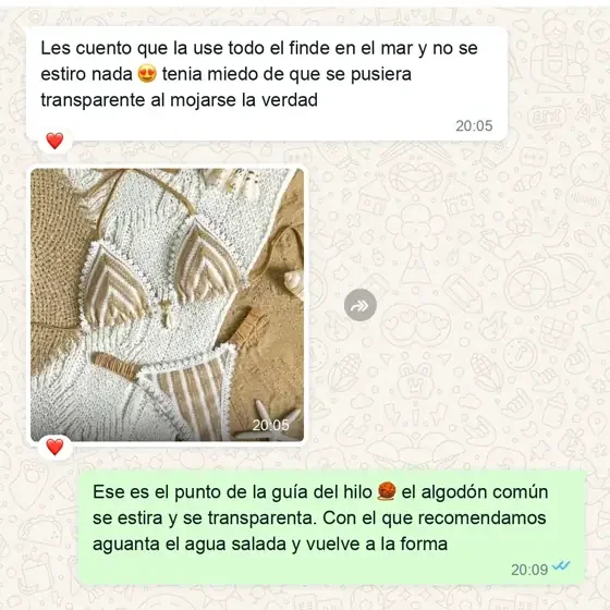 Mensaje de WhatsApp de una alumna